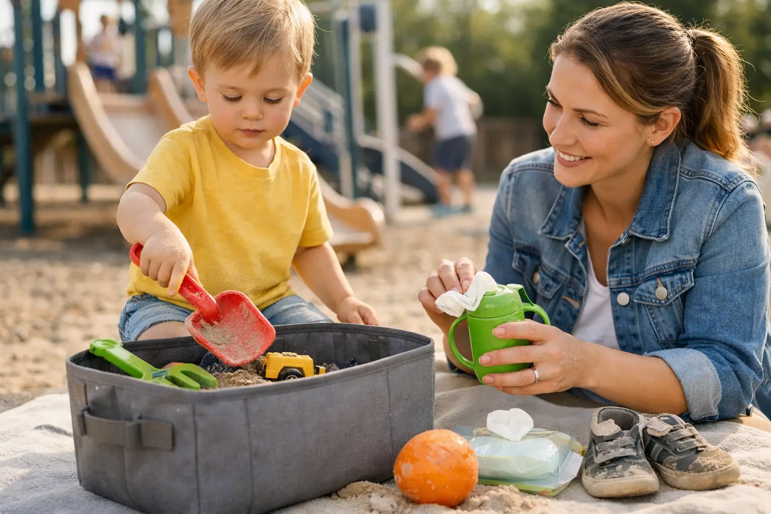Toddler Cleanup After Playground Made Simple
