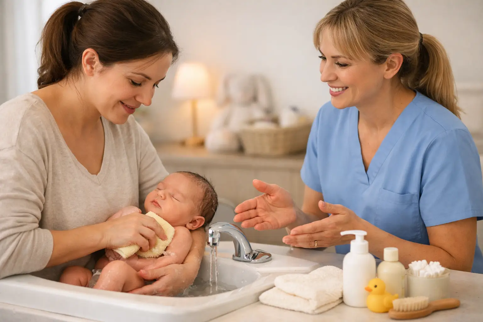 Newborn Bathing Without the Tub-Time Stress